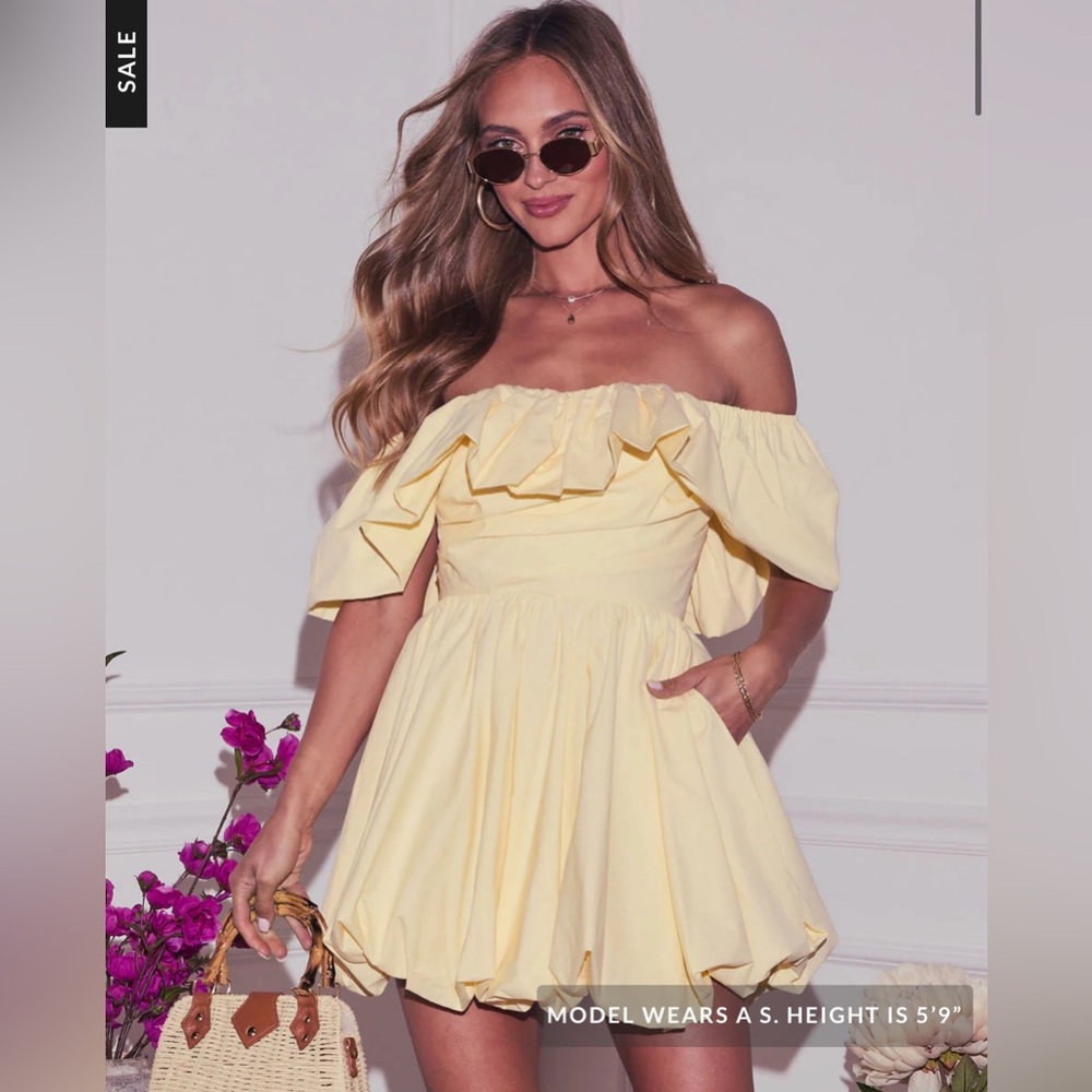 VICI Portia Ruffle Off The Shoulder Mini Dress | S
